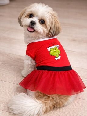 Disney Red Grinch Holiday Dog Dress Size Large